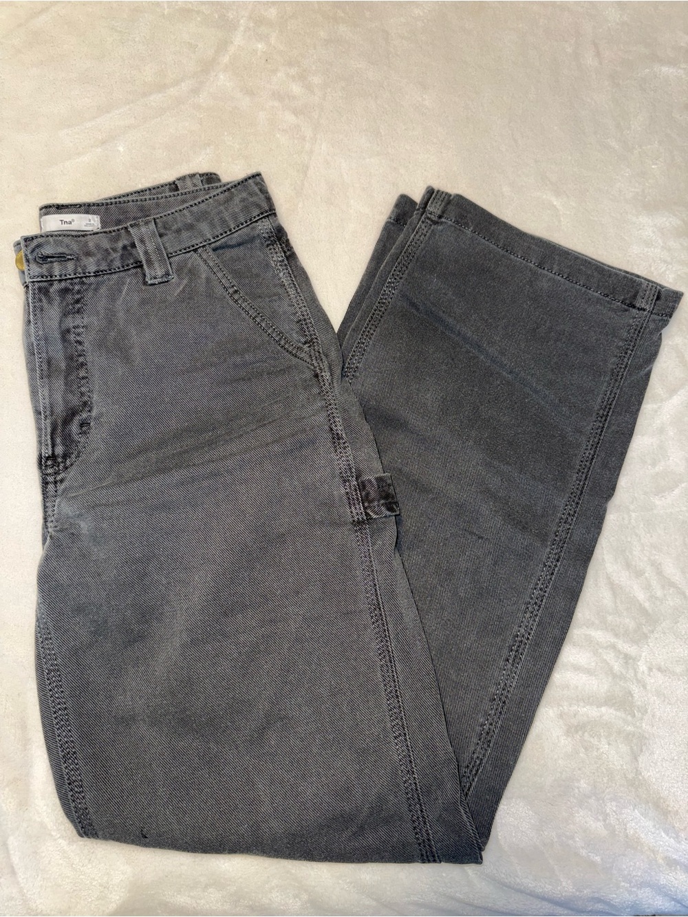 Aritzia gray denim cargo pants